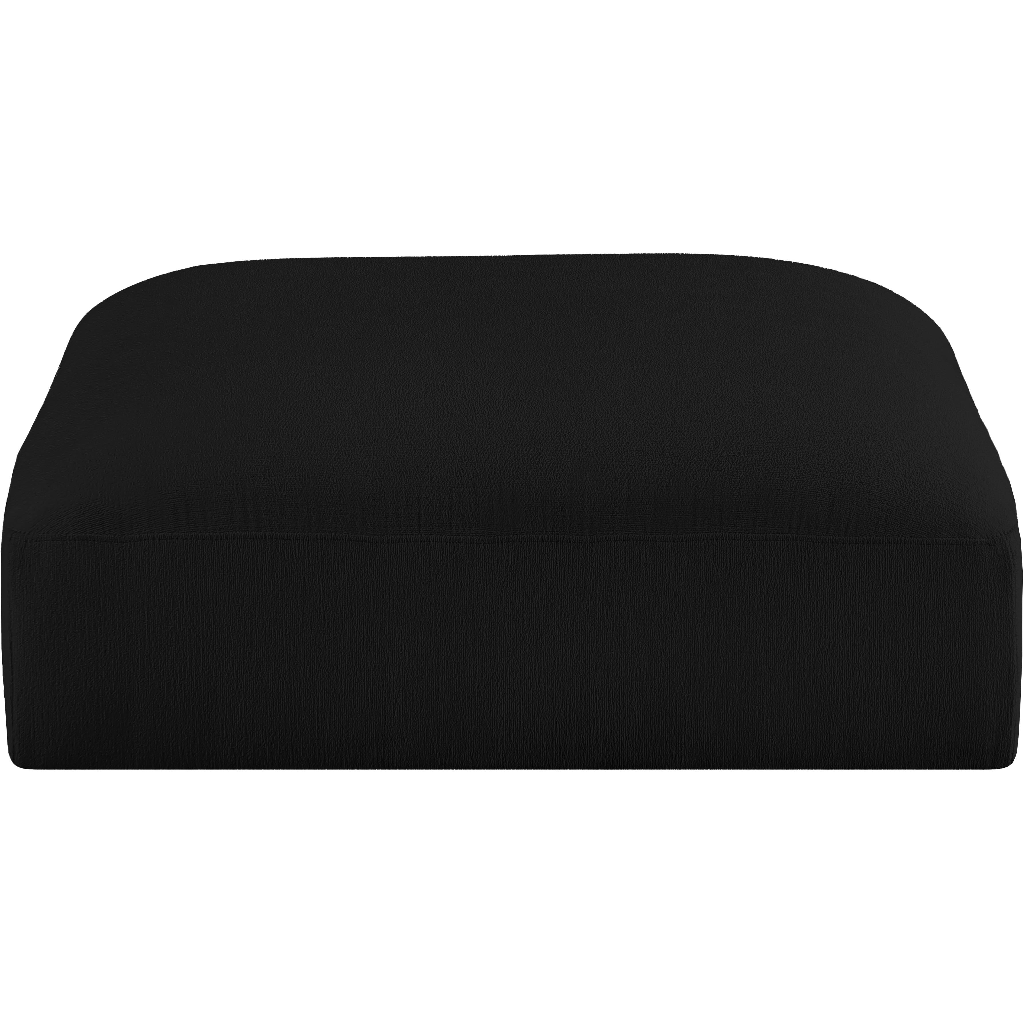 Meridian Ease Black Polyester Fabric Ottoman