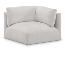 Meridian Ease Cream Polyester Fabric Corner