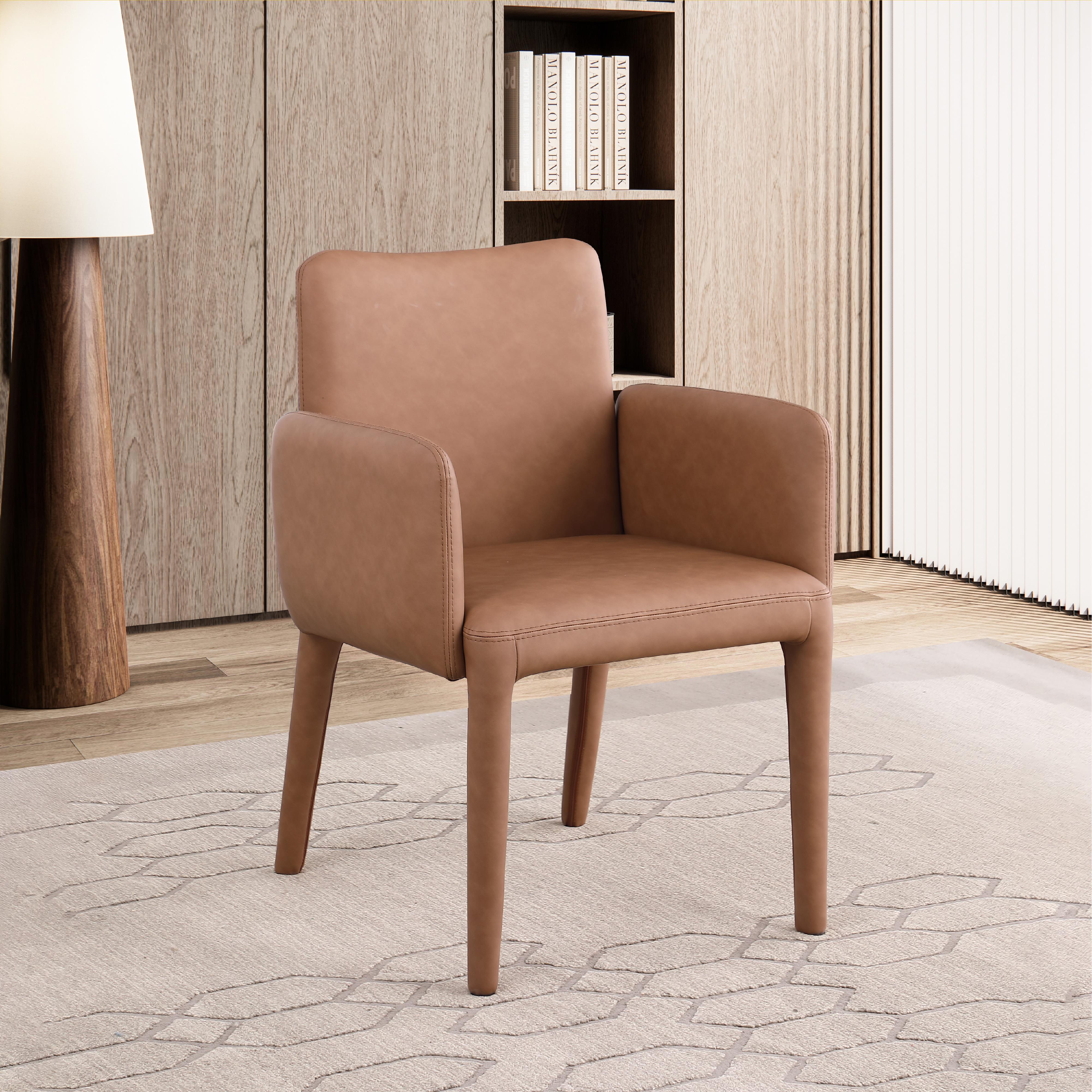 Meridian Pelle Brown Vegan Leather Accent/Dining Chair