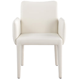Meridian Pelle Cream Vegan Leather Accent/Dining Chair