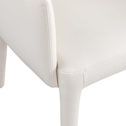 Meridian Pelle Cream Vegan Leather Accent/Dining Chair