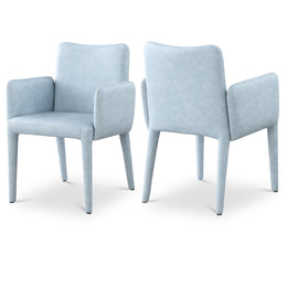Meridian Pelle Light Blue Vegan Leather Accent/Dining Chair