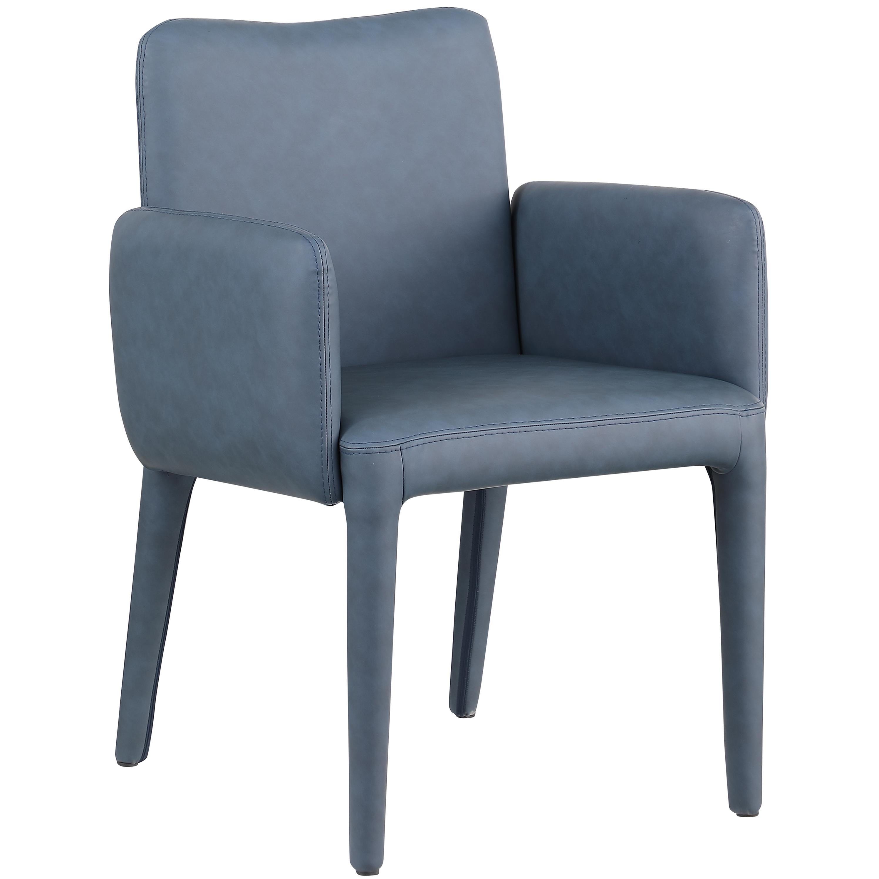 Meridian Pelle Navy Vegan Leather Accent/Dining Chair