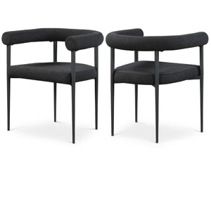 Meridian Louie Black Boucle Fabric Dining Chair