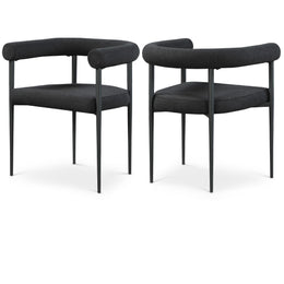 Meridian Louie Black Boucle Fabric Dining Chair