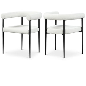 Meridian Louie Cream Boucle Fabric Dining Chair