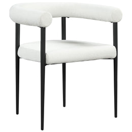 Meridian Louie Cream Boucle Fabric Dining Chair