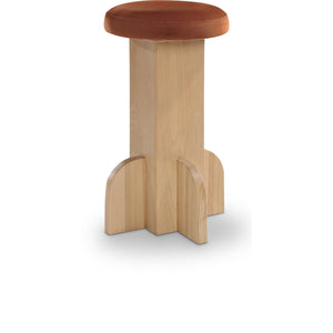 Meridian Wyatt Cognac Velvet Stool