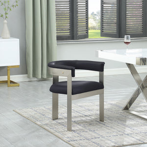 Meridian Romeo Black Vegan Leather Dining Chair