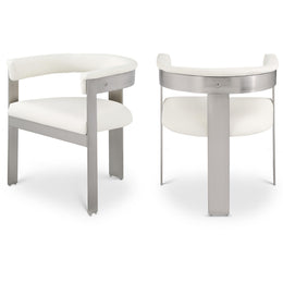 Meridian Romeo Cream Vegan Leather Dining Chair