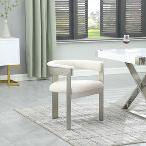 Meridian Romeo Cream Vegan Leather Dining Chair