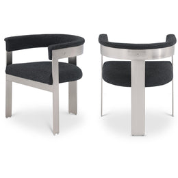 Meridian Romeo Black Boucle Fabric Dining Chair