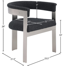 Meridian Romeo Black Boucle Fabric Dining Chair