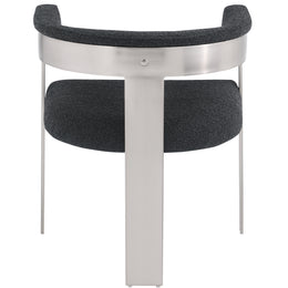 Meridian Romeo Black Boucle Fabric Dining Chair