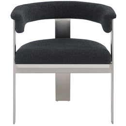 Meridian Romeo Black Boucle Fabric Dining Chair