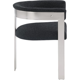 Meridian Romeo Black Boucle Fabric Dining Chair
