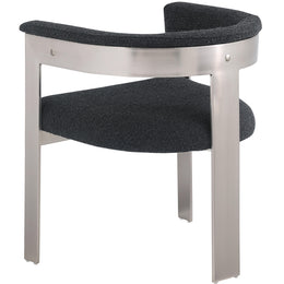 Meridian Romeo Black Boucle Fabric Dining Chair