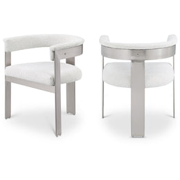 Meridian Romeo Cream Boucle Fabric Dining Chair