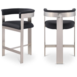 Meridian Romeo Black Vegan Leather Counter Stool