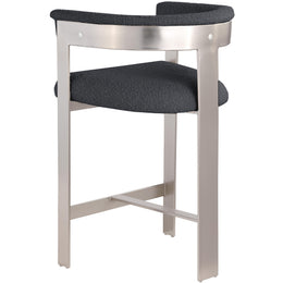Meridian Romeo Black Boucle Fabric Counter Stool