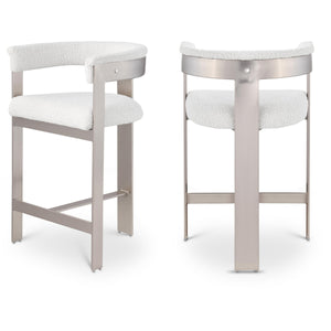 Meridian Romeo Cream Boucle Fabric Counter Stool