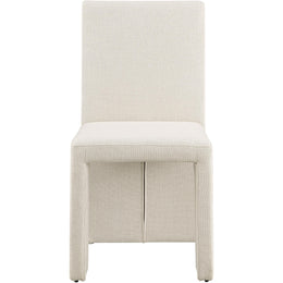 Meridian Benson Beige Linen Textured Fabric Dining Chair