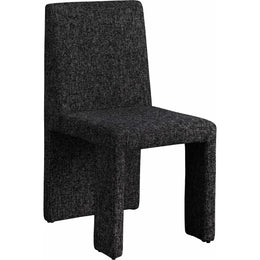 Meridian Benson Black Linen Textured Fabric Dining Chair