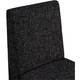 Meridian Benson Black Linen Textured Fabric Dining Chair