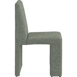Meridian Benson Green Linen Textured Fabric Dining Chair