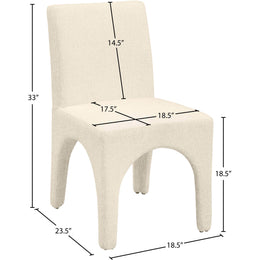 Meridian Gramercy Beige Linen Textured Fabric Dining Chair