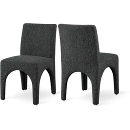 Meridian Gramercy Black Linen Textured Fabric Dining Chair