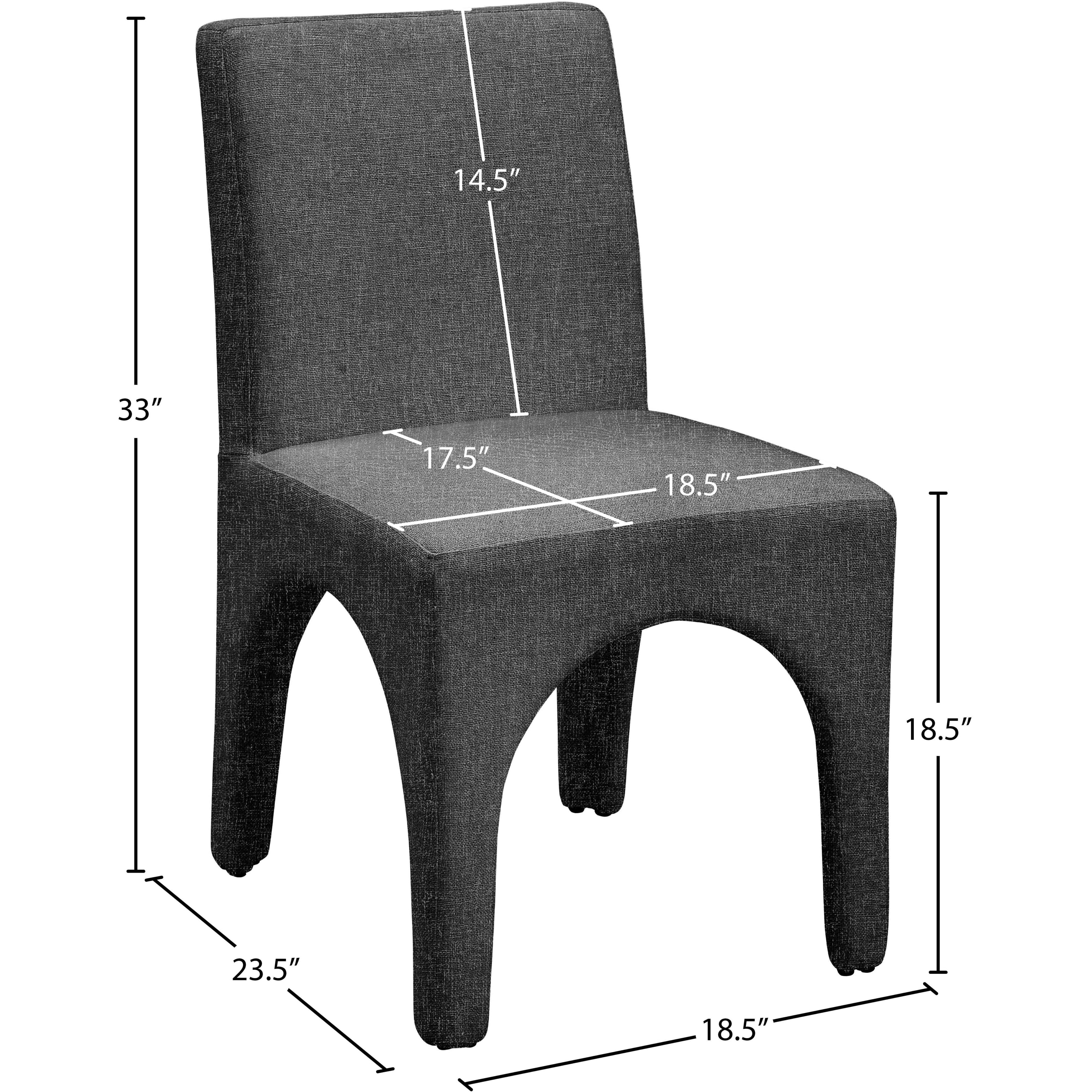 Meridian Gramercy Black Linen Textured Fabric Dining Chair