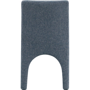 Meridian Gramercy Blue Linen Textured Fabric Dining Chair