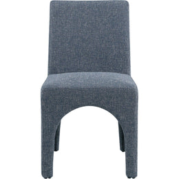 Meridian Gramercy Blue Linen Textured Fabric Dining Chair
