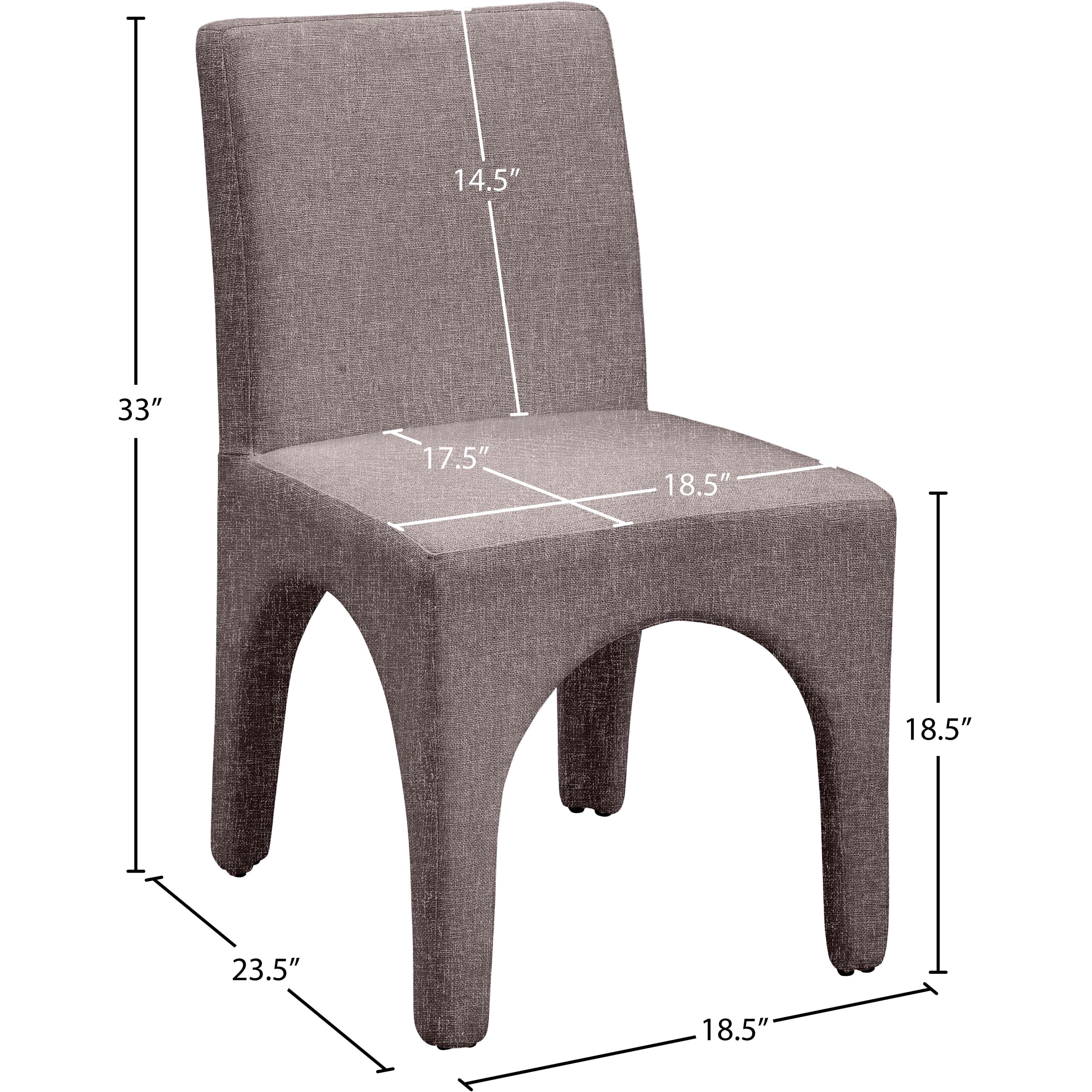 Meridian Gramercy Brown Linen Textured Fabric Dining Chair