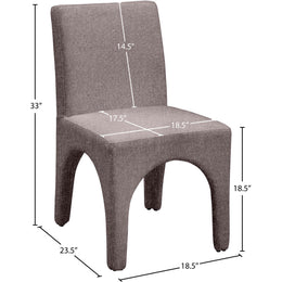 Meridian Gramercy Brown Linen Textured Fabric Dining Chair
