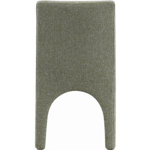 Meridian Gramercy Green Linen Textured Fabric Dining Chair