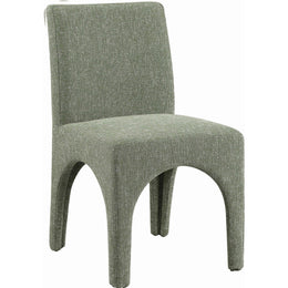 Meridian Gramercy Green Linen Textured Fabric Dining Chair