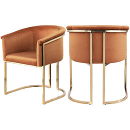 Meridian Tierra Cognac Velvet Dining Chair