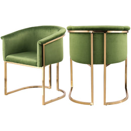 Meridian Tierra Olive Velvet Dining Chair