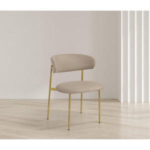 Meridian Lupita Taupe Vegan Leather Dining Chair