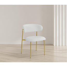 Meridian Lupita White Vegan Leather Dining Chair