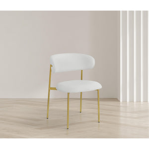 Meridian Lupita White Vegan Leather Dining Chair