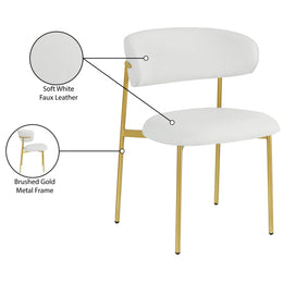 Meridian Lupita White Vegan Leather Dining Chair