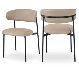 Meridian Lupita Taupe Vegan Leather Dining Chair