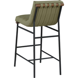 Meridian Burke Olive Green Vegan Leather Bar Stool