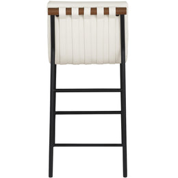 Meridian Burke Cream Vegan Leather Counter Stool