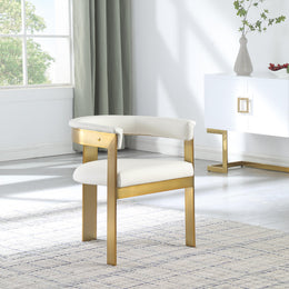 Meridian Romeo Cream Vegan Leather Dining Chair