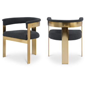 Meridian Romeo Black Boucle Fabric Dining Chair