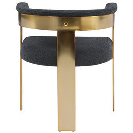 Meridian Romeo Black Boucle Fabric Dining Chair